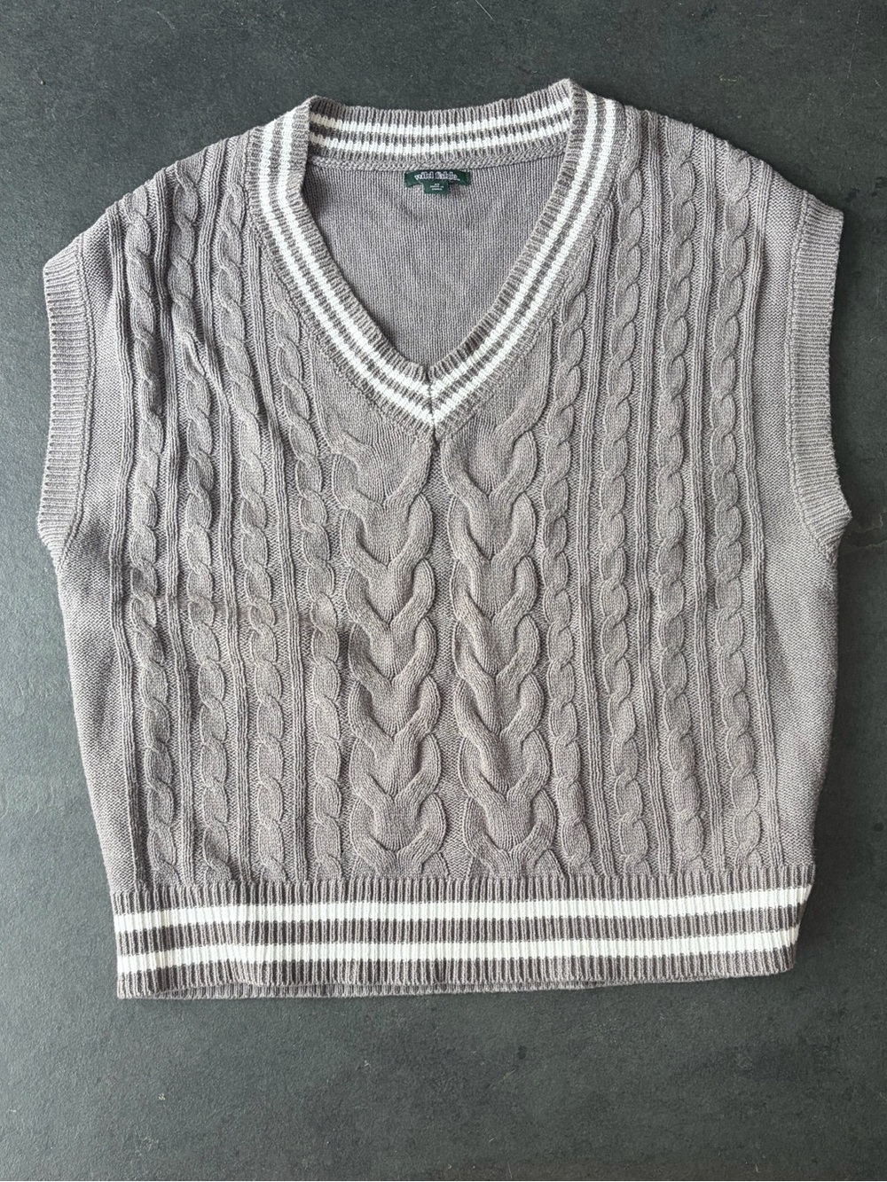Grey vneck sweater vest